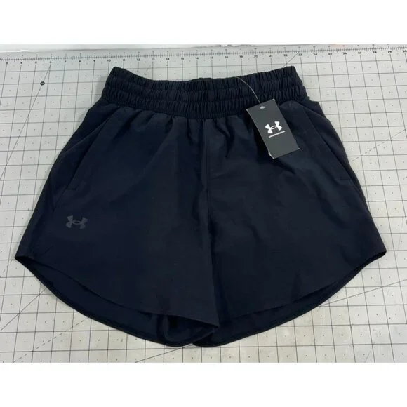 Under Armour Women’s Flex Woven 5” Shorts Black Sz. S Loose Fit New - Picture 1 of 6